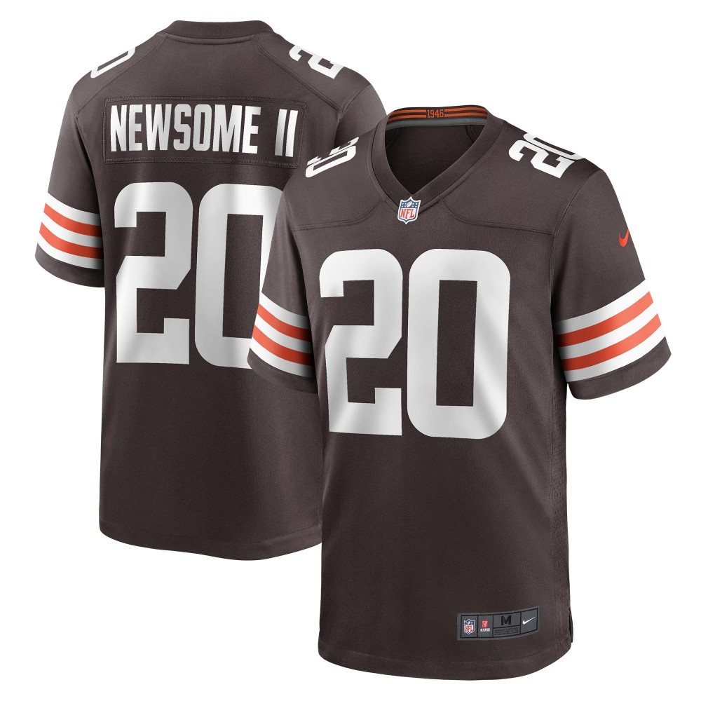 Men's Cleveland Browns Greg Newsome II Number 20 Nike Brown Game Jersey