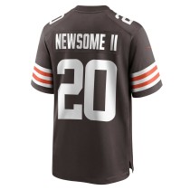 Men's Cleveland Browns Greg Newsome II Number 20 Nike Brown Game Jersey