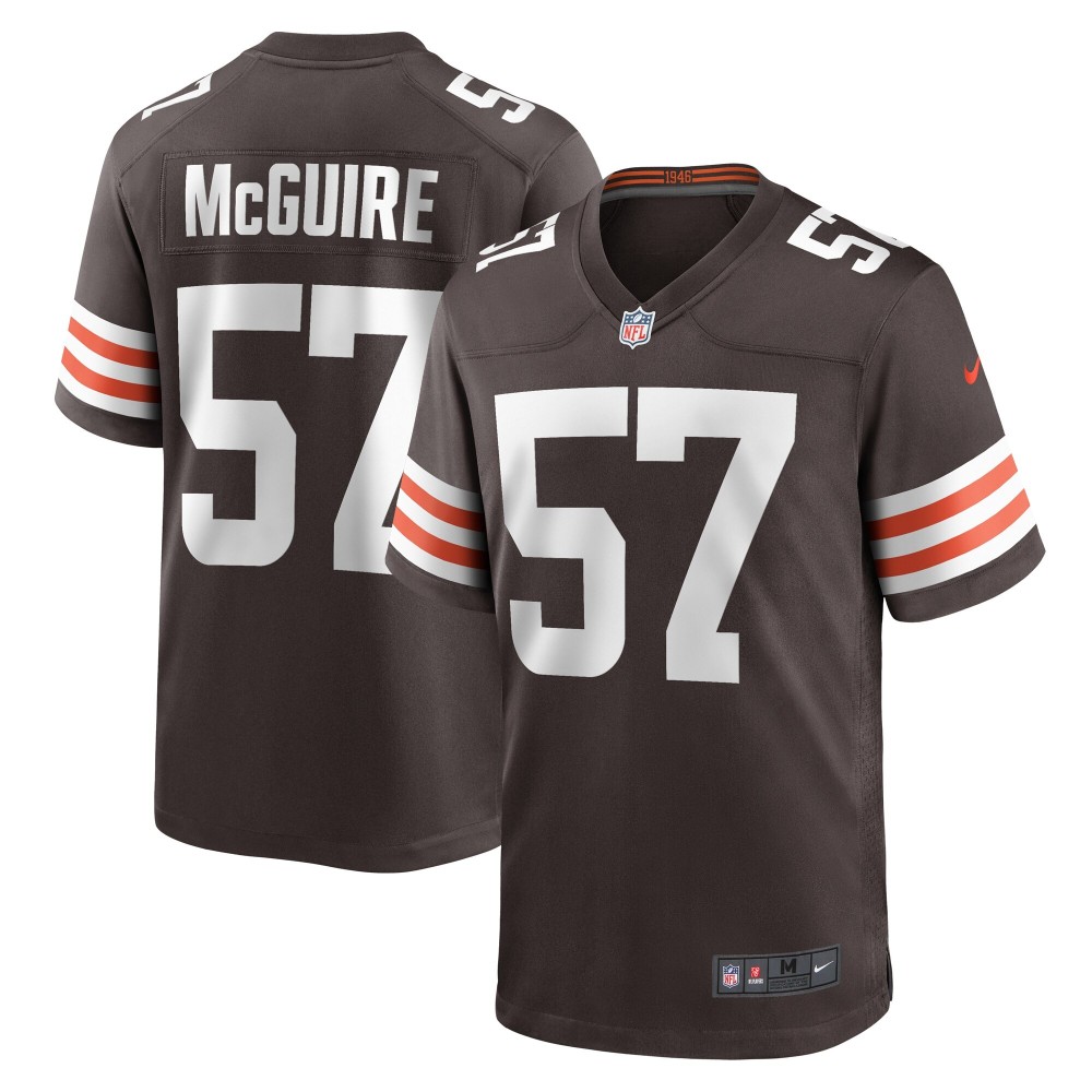 Men's Cleveland Browns Isaiah McGuire Number 57 Nike Brown Team Game Jersey