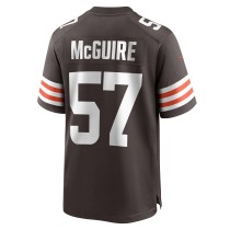 Men's Cleveland Browns Isaiah McGuire Number 57 Nike Brown Team Game Jersey