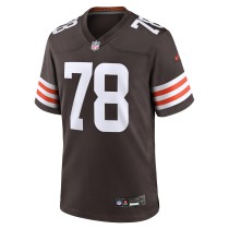 Men's Cleveland Browns Jack Conklin Number 78 Nike Brown Team Game Jersey