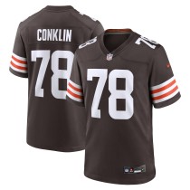 Men's Cleveland Browns Jack Conklin Number 78 Nike Brown Team Game Jersey