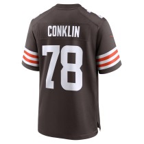 Men's Cleveland Browns Jack Conklin Number 78 Nike Brown Team Game Jersey