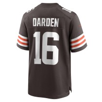 Men's Cleveland Browns Jaelon Darden Number 16 Nike Brown Team Game Jersey