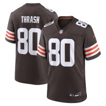 Men's Cleveland Browns Jamari Thrash Number 80 Nike Brown Team Game Jersey