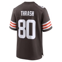 Men's Cleveland Browns Jamari Thrash Number 80 Nike Brown Team Game Jersey