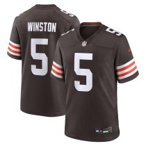 Men's Cleveland Browns Jameis Winston Number 5 Nike Brown Team Game Jersey