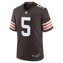 Men's Cleveland Browns Jameis Winston Number 5 Nike Brown Team Game Jersey