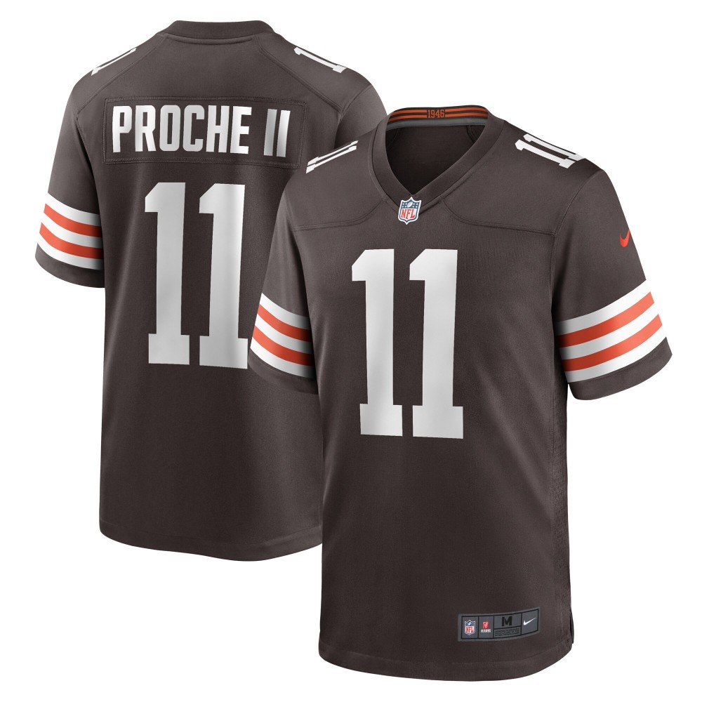 Men's Cleveland Browns James Proche II Number 11 Nike Brown Game Jersey