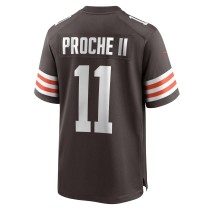 Men's Cleveland Browns James Proche II Number 11 Nike Brown Game Jersey