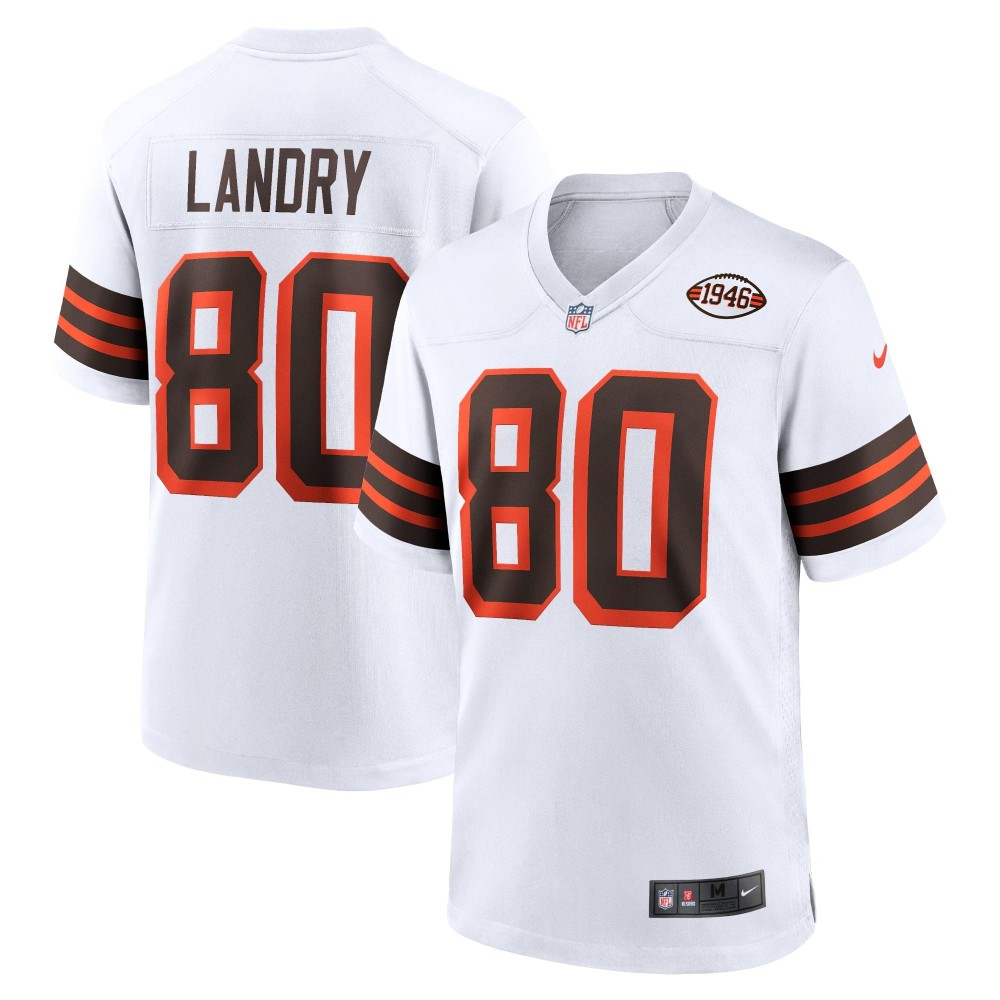 Men's Cleveland Browns Jarvis Landry Number 80 Nike White 1946 Collection Alternate Game Jersey