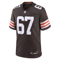 Men's Cleveland Browns Javion Cohen Number 67 Nike Brown Team Game Jersey