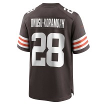 Men's Cleveland Browns Jeremiah Owusu-Koramoah Number 28 Nike Brown Game Player Jersey