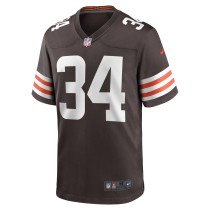 Men's Cleveland Browns Jerome Ford Number 34 Nike Brown Game Player Jersey