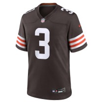 Men's Cleveland Browns Jerry Jeudy Number 3 Nike Brown Game Jersey