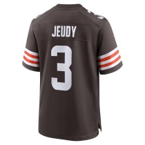 Men's Cleveland Browns Jerry Jeudy Number 3 Nike Brown Game Jersey