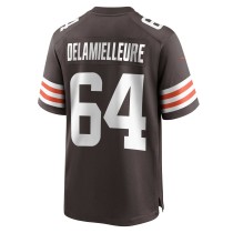 Men's Cleveland Browns Joe DeLamielleure Number 64 Nike Brown Game Retired Player Jersey