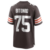 Men's Cleveland Browns Joel Bitonio Number 75 Nike Brown Game Jersey