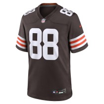 Men's Cleveland Browns Jordan Akins Number 88 Nike Brown Team Game Jersey