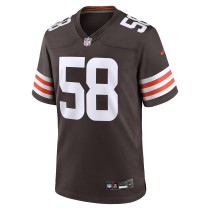 Men's Cleveland Browns Jordan Hicks Number 58 Nike Brown Game Jersey