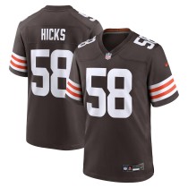 Men's Cleveland Browns Jordan Hicks Number 58 Nike Brown Game Jersey