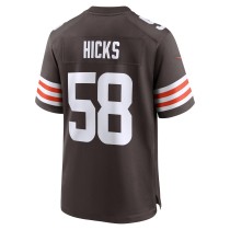 Men's Cleveland Browns Jordan Hicks Number 58 Nike Brown Game Jersey