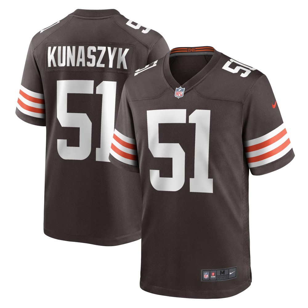 Men's Cleveland Browns Jordan Kunaszyk Number 51 Nike Brown Game Player Jersey