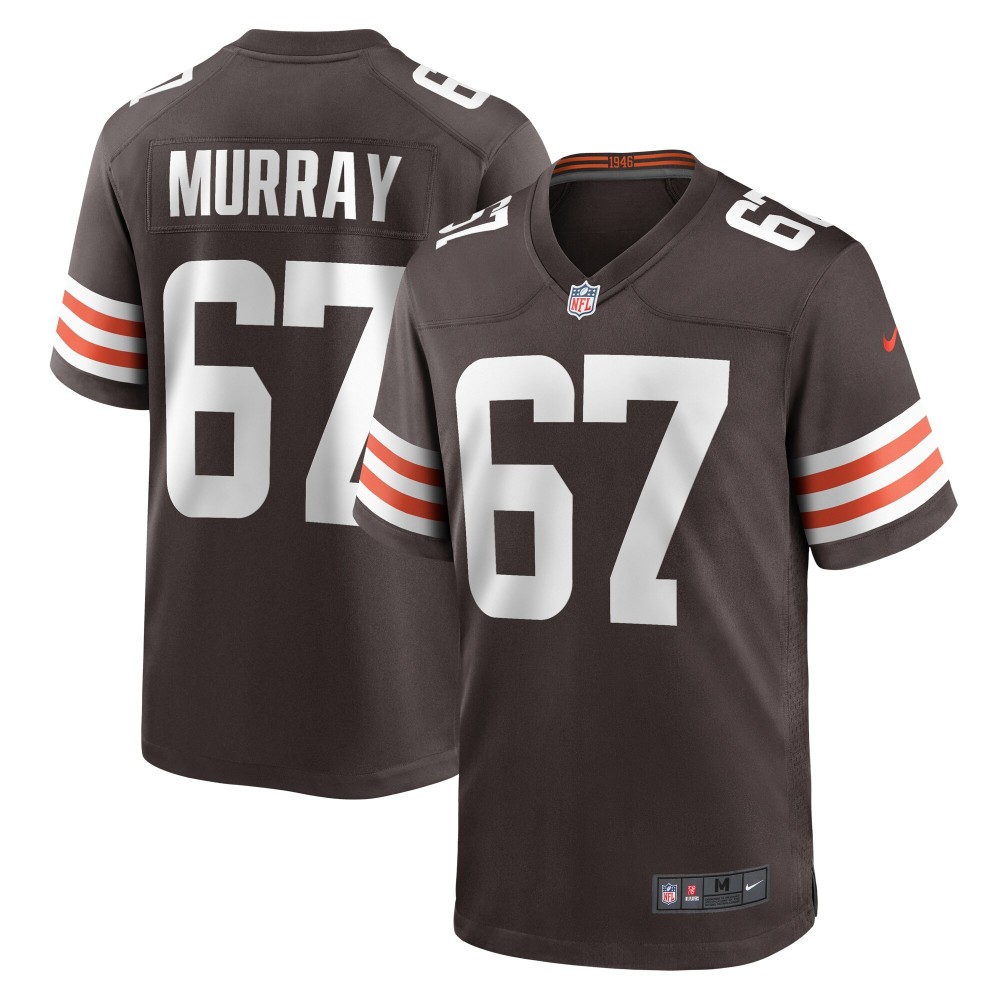 Men's Cleveland Browns Justin Murray Number 67 Nike Brown Team Game Jersey