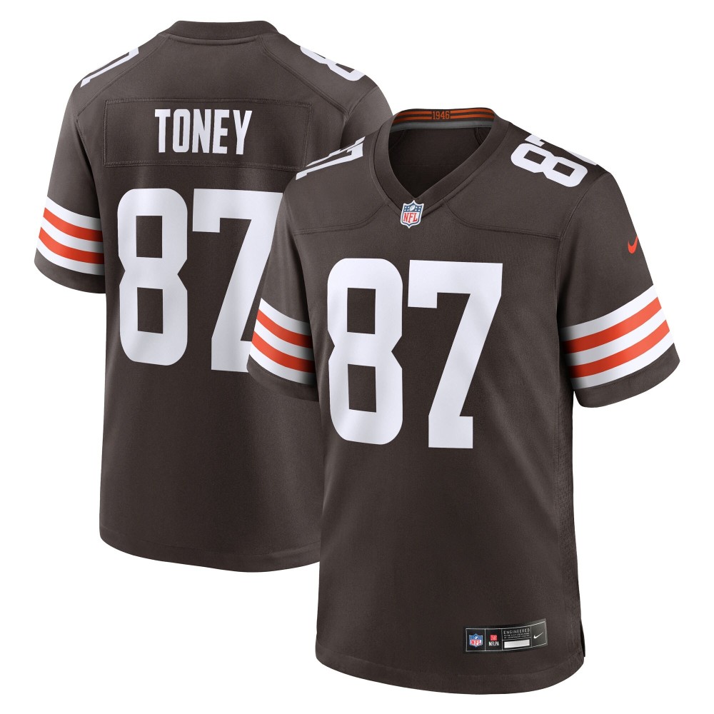 Men's Cleveland Browns Kadarius Toney Number 87 Nike Brown Team Game Jersey