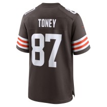 Men's Cleveland Browns Kadarius Toney Number 87 Nike Brown Team Game Jersey