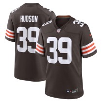 Men's Cleveland Browns Khaleke Hudson Number 39 Nike Brown Team Game Jersey