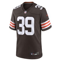 Men's Cleveland Browns Khaleke Hudson Number 39 Nike Brown Team Game Jersey