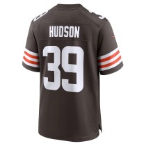 Men's Cleveland Browns Khaleke Hudson Number 39 Nike Brown Team Game Jersey