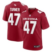 Men's Arizona Cardinals Ezekiel Turner Number 47 Nike Cardinal Team Game Jersey