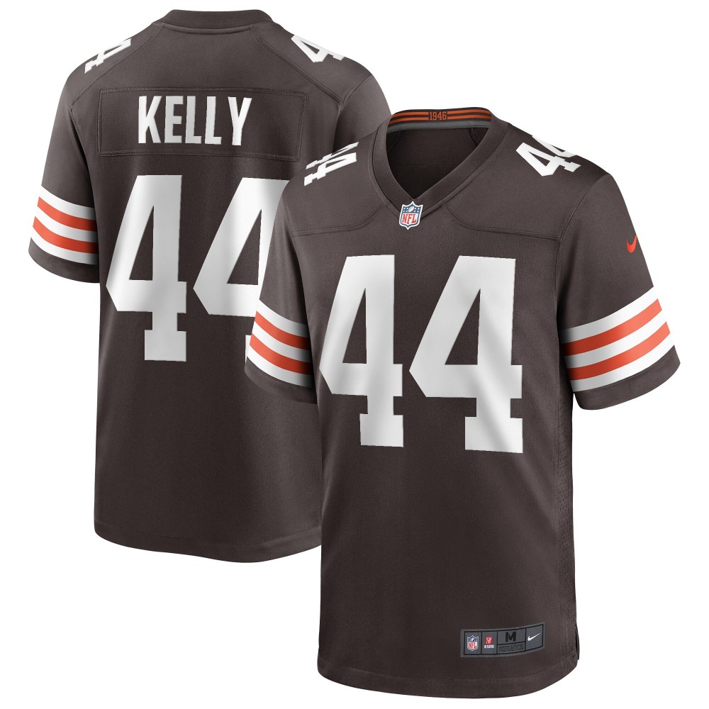 Men's Cleveland Browns Leroy Kelly Number 44 Nike Brown Game Retired Player Jersey