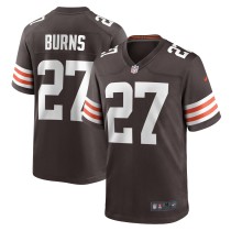 Men's Cleveland Browns Lorenzo Burns Number 27 Nike Brown Team Game Jersey