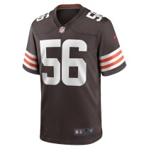 Men's Cleveland Browns Luke Wypler Number 56 Nike Brown Team Game Jersey