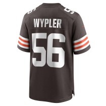 Men's Cleveland Browns Luke Wypler Number 56 Nike Brown Team Game Jersey