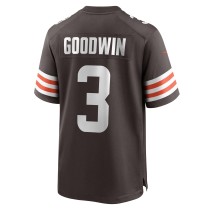 Men's Cleveland Browns Marquise Goodwin Number 3 Nike Brown Game Jersey