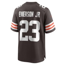 Men's Cleveland Browns Martin Emerson Jr. Number 23 Nike Brown Game Player Jersey