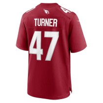 Men's Arizona Cardinals Ezekiel Turner Number 47 Nike Cardinal Team Game Jersey