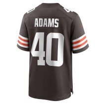 Men's Cleveland Browns Matthew Adams Number 40 Nike Brown Game Player Jersey