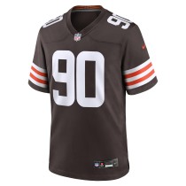 Men's Cleveland Browns Maurice Hurst II Number 90 Nike Brown Team Game Jersey