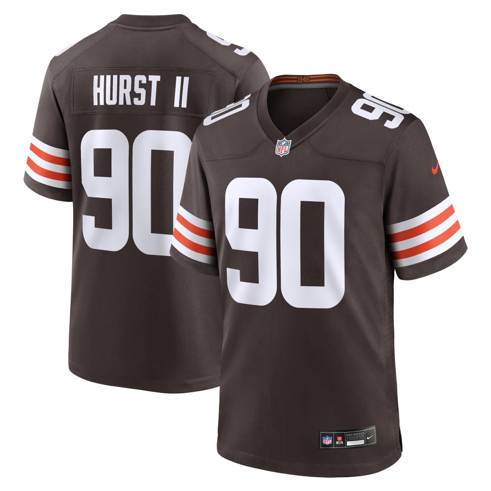 Men's Cleveland Browns Maurice Hurst II Number 90 Nike Brown Team Game Jersey