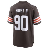 Men's Cleveland Browns Maurice Hurst II Number 90 Nike Brown Team Game Jersey