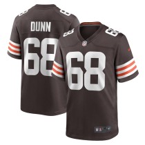 Men's Cleveland Browns Michael Dunn Number 68 Nike Brown Game Jersey