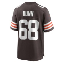 Men's Cleveland Browns Michael Dunn Number 68 Nike Brown Game Jersey