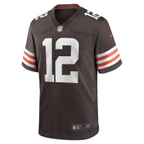 Men's Cleveland Browns Michael Woods II Number 12 Nike Brown Game Player Jersey