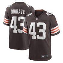 Men's Cleveland Browns Mohamoud Diabate Number 43 Nike Brown Team Game Jersey