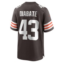 Men's Cleveland Browns Mohamoud Diabate Number 43 Nike Brown Team Game Jersey